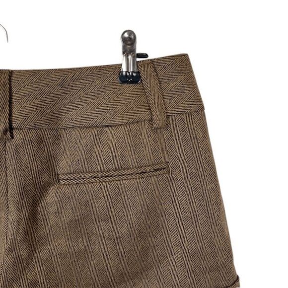Alice + Olivia for Scoop Collab Brown Wool Trouser Shorts Herringbone Size 2 - Picture 3 of 9